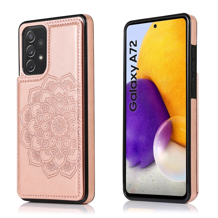 Double Buckle Mandala PU+TPU Phone Case, For Samsung Galaxy S21 FE 5G, For Samsung Galaxy A12, For Samsung Galaxy A72, For Samsung Galaxy S22 5G, For Samsung Galaxy S22+ 5G, For Samsung Galaxy S22 Ultra 5G