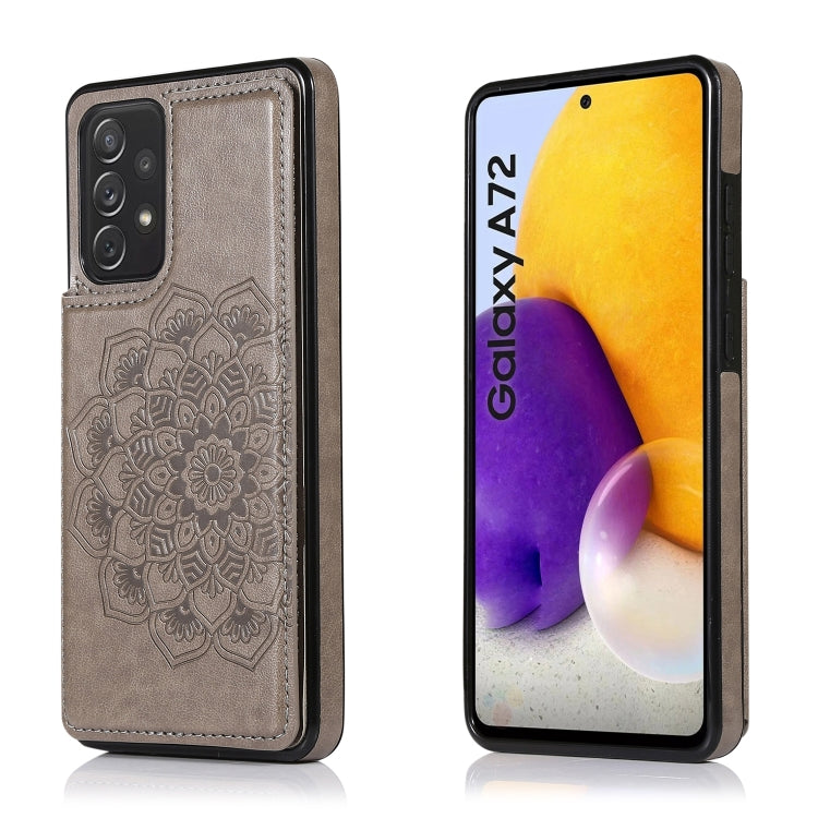 Double Buckle Mandala PU+TPU Phone Case, For Samsung Galaxy S21 FE 5G, For Samsung Galaxy A12, For Samsung Galaxy A72, For Samsung Galaxy S22 5G, For Samsung Galaxy S22+ 5G, For Samsung Galaxy S22 Ultra 5G