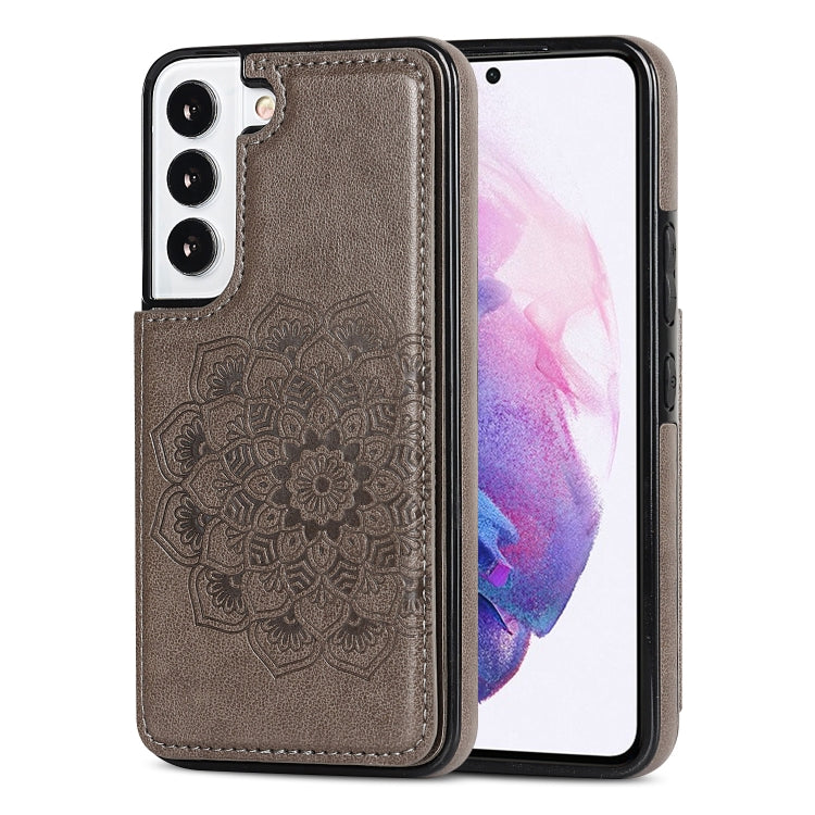 Double Buckle Mandala PU+TPU Phone Case, For Samsung Galaxy S21 FE 5G, For Samsung Galaxy A12, For Samsung Galaxy A72, For Samsung Galaxy S22 5G, For Samsung Galaxy S22+ 5G, For Samsung Galaxy S22 Ultra 5G