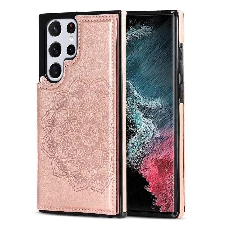 Double Buckle Mandala PU+TPU Phone Case, For Samsung Galaxy S21 FE 5G, For Samsung Galaxy A12, For Samsung Galaxy A72, For Samsung Galaxy S22 5G, For Samsung Galaxy S22+ 5G, For Samsung Galaxy S22 Ultra 5G