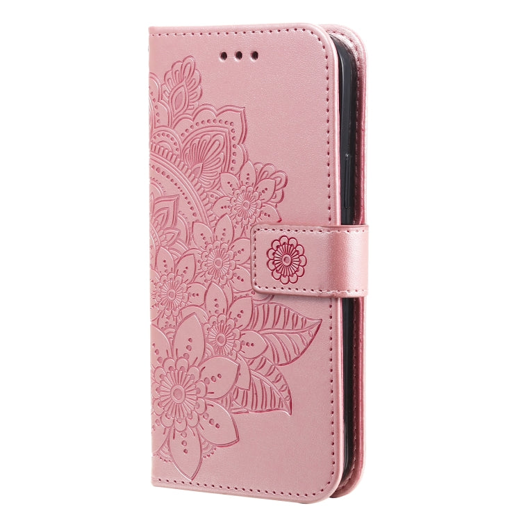 7-petal Flowers Embossed Flip Leather Phone Case, For Tecno Camon 18/18P, For Tecno Camon 18 Premier, For Infinix Hot 11S, For OPPO Realme C31 4G, For Infinix Hot 11S NFC, For OPPO Reno7 Pro 5G, For Infinix Smart 6
