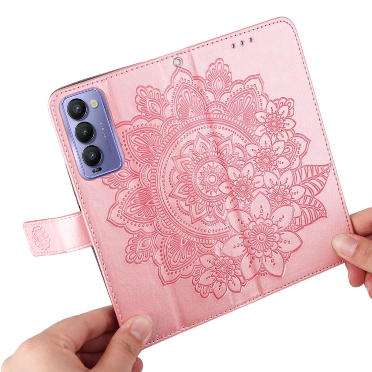 7-petal Flowers Embossed Flip Leather Phone Case, For Tecno Camon 18/18P, For Tecno Camon 18 Premier, For Infinix Hot 11S, For OPPO Realme C31 4G, For Infinix Hot 11S NFC, For OPPO Reno7 Pro 5G, For Infinix Smart 6