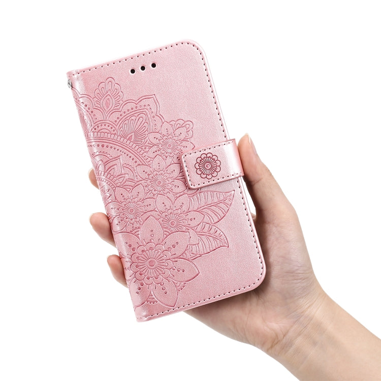 7-petal Flowers Embossed Flip Leather Phone Case, For Tecno Camon 18/18P, For Tecno Camon 18 Premier, For Infinix Hot 11S, For OPPO Realme C31 4G, For Infinix Hot 11S NFC, For OPPO Reno7 Pro 5G, For Infinix Smart 6