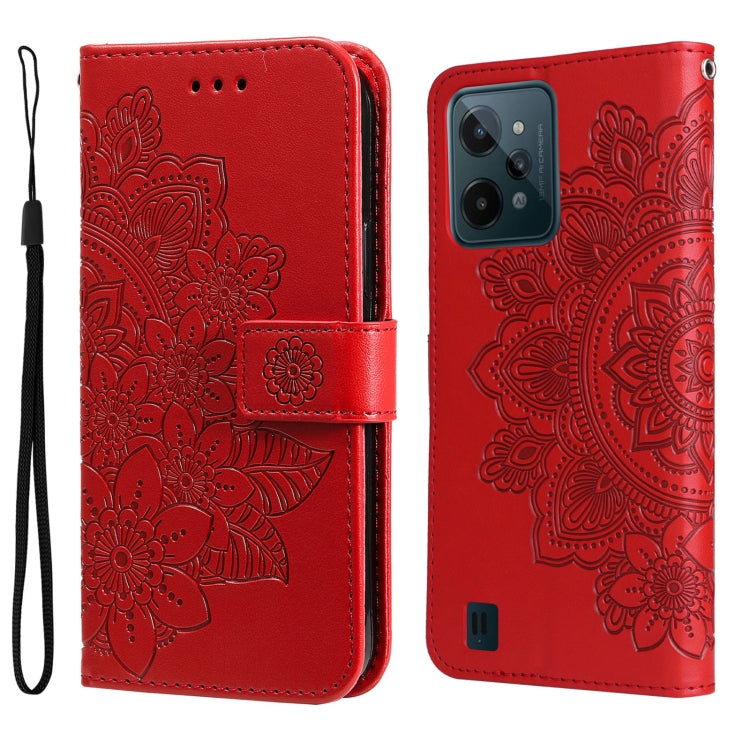 7-petal Flowers Embossed Flip Leather Phone Case, For Tecno Camon 18/18P, For Tecno Camon 18 Premier, For Infinix Hot 11S, For OPPO Realme C31 4G, For Infinix Hot 11S NFC, For OPPO Reno7 Pro 5G, For Infinix Smart 6