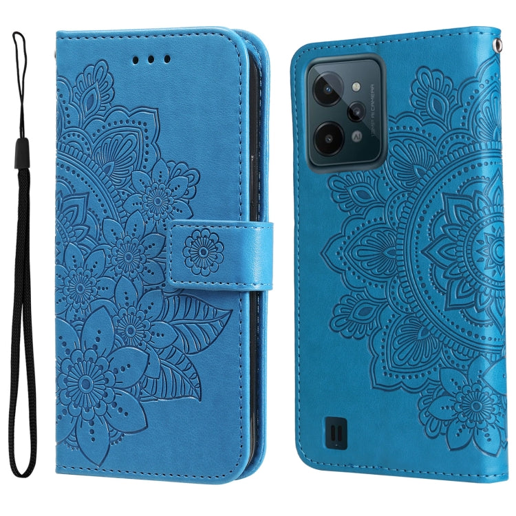 7-petal Flowers Embossed Flip Leather Phone Case, For Tecno Camon 18/18P, For Tecno Camon 18 Premier, For Infinix Hot 11S, For OPPO Realme C31 4G, For Infinix Hot 11S NFC, For OPPO Reno7 Pro 5G, For Infinix Smart 6