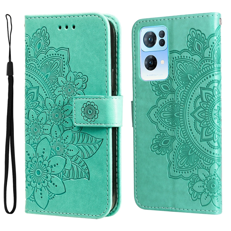 7-petal Flowers Embossed Flip Leather Phone Case, For Tecno Camon 18/18P, For Tecno Camon 18 Premier, For Infinix Hot 11S, For OPPO Realme C31 4G, For Infinix Hot 11S NFC, For OPPO Reno7 Pro 5G, For Infinix Smart 6