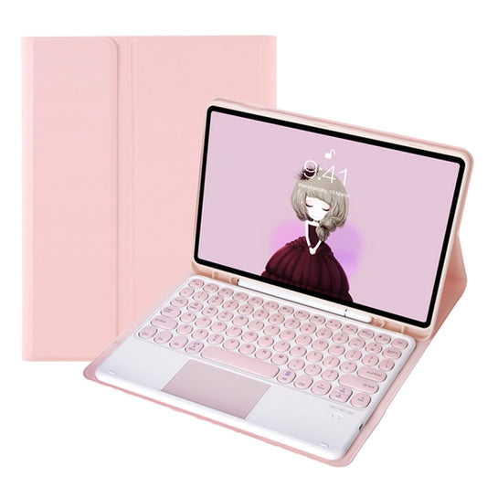 YA610B-A Candy Color Skin Feel Texture Round Keycap Bluetooth Keyboard Leather Case with Touchpad, For Samsung Galaxy Tab S6 Lite 10.4 inch SM-P610 / SM-P615, For Samsung Galaxy Tab A8 10.5 2021 SM-X200 / SM-X205                                        ...