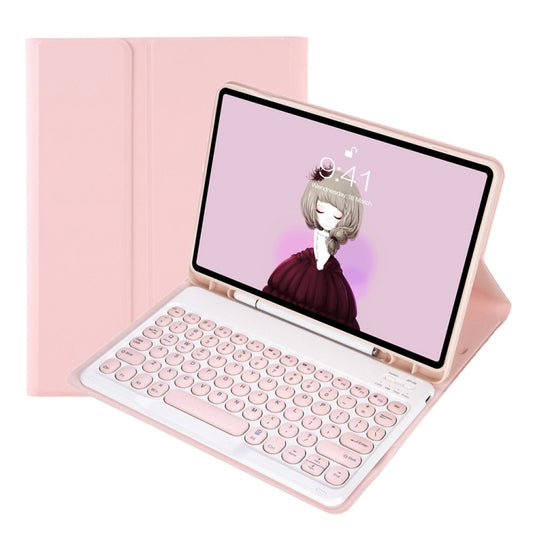 YA700B Candy Color Skin Feel Texture Round Keycap Bluetooth Keyboard Leather Case, For Samsung Galaxy Tab S6 Lite 10.4 inch SM-P610 / SM-P615, For Samsung Galaxy Tab A8 10.5 2021 SM-X200 / SM-X205                                                        ...