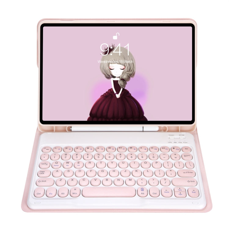 YA700B Candy Color Skin Feel Texture Round Keycap Bluetooth Keyboard Leather Case, For Samsung Galaxy Tab S6 Lite 10.4 inch SM-P610 / SM-P615, For Samsung Galaxy Tab A8 10.5 2021 SM-X200 / SM-X205                                                        ...