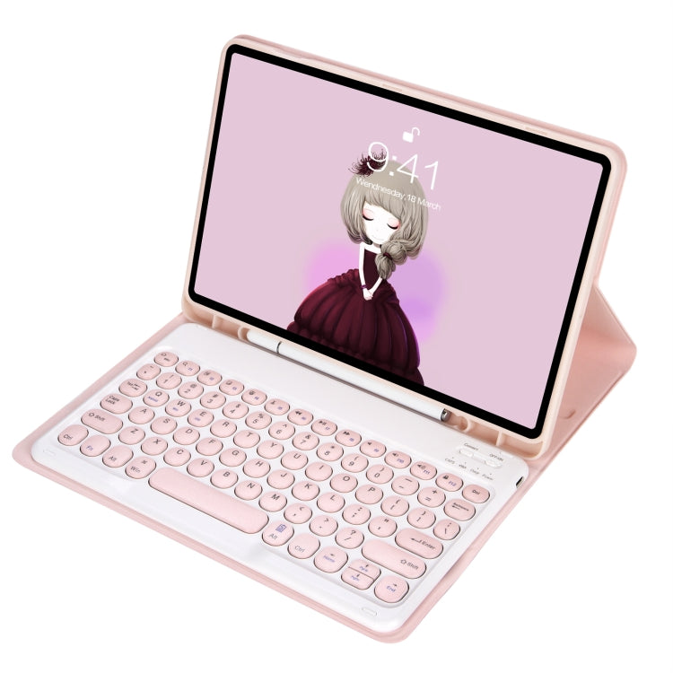 YA700B Candy Color Skin Feel Texture Round Keycap Bluetooth Keyboard Leather Case, For Samsung Galaxy Tab S6 Lite 10.4 inch SM-P610 / SM-P615, For Samsung Galaxy Tab A8 10.5 2021 SM-X200 / SM-X205                                                        ...