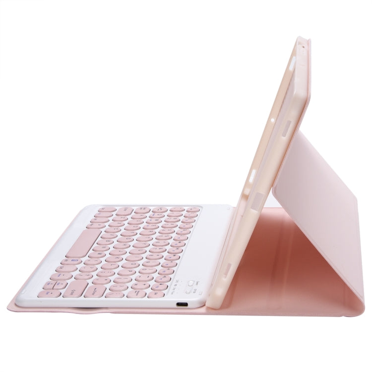 YA700B Candy Color Skin Feel Texture Round Keycap Bluetooth Keyboard Leather Case, For Samsung Galaxy Tab S6 Lite 10.4 inch SM-P610 / SM-P615, For Samsung Galaxy Tab A8 10.5 2021 SM-X200 / SM-X205                                                        ...
