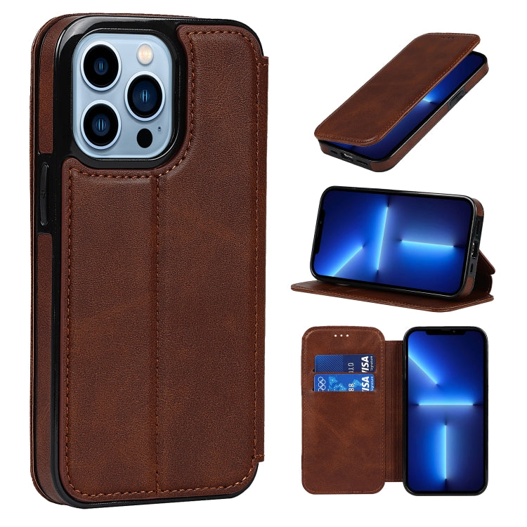 Knight Magnetic Suction Leather Phone Case, For iPhone 13 mini, For iPhone 13, For iPhone 13 Pro, For iPhone 13 Pro Max, For iPhone 12 mini, For iPhone 12 / 12 Pro, For iPhone 12 Pro Max, For iPhone 11