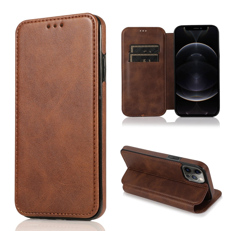 Knight Magnetic Suction Leather Phone Case, For iPhone 13 mini, For iPhone 13, For iPhone 13 Pro, For iPhone 13 Pro Max, For iPhone 12 mini, For iPhone 12 / 12 Pro, For iPhone 12 Pro Max, For iPhone 11