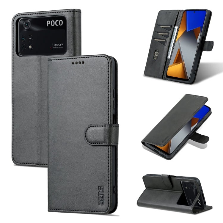 AZNS Skin Feel Calf Texture Flip Leather Phone Case, For Xiaomi Redmi 10C / Redmi 10 India, For Xiaomi Poco X4 Pro 5G