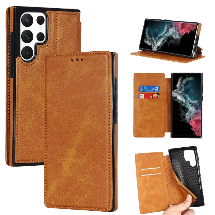Knight Magnetic Suction Leather Phone Case, For Samsung Galaxy S22 5G, For Samsung Galaxy S22+ 5G, For Samsung Galaxy S22 Ultra 5G, For Samsung Galaxy S21 5G, For Samsung Galaxy S21+ 5G, For Samsung Galaxy S21 Ultra 5G, For Samsung Galaxy S20          ...