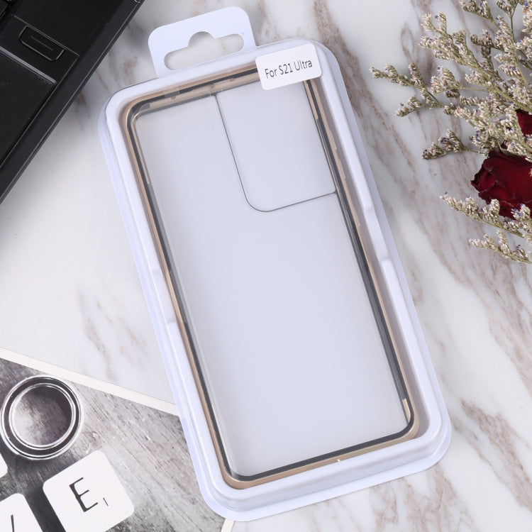 HD Magnetic Metal Tempered Glass Phone Case, For Samsung Galaxy S21 Ultra 5G