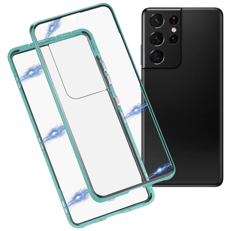 HD Magnetic Metal Tempered Glass Phone Case, For Samsung Galaxy S21 Ultra 5G