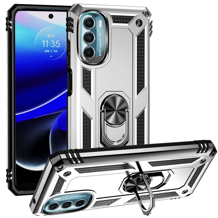 Shockproof TPU + PC Holder Phone Case, For Motorola Moto G 5G 2022, For Motorola Moto G22