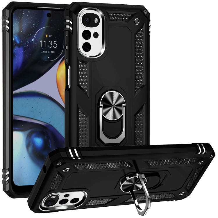 Shockproof TPU + PC Holder Phone Case, For Motorola Moto G 5G 2022, For Motorola Moto G22