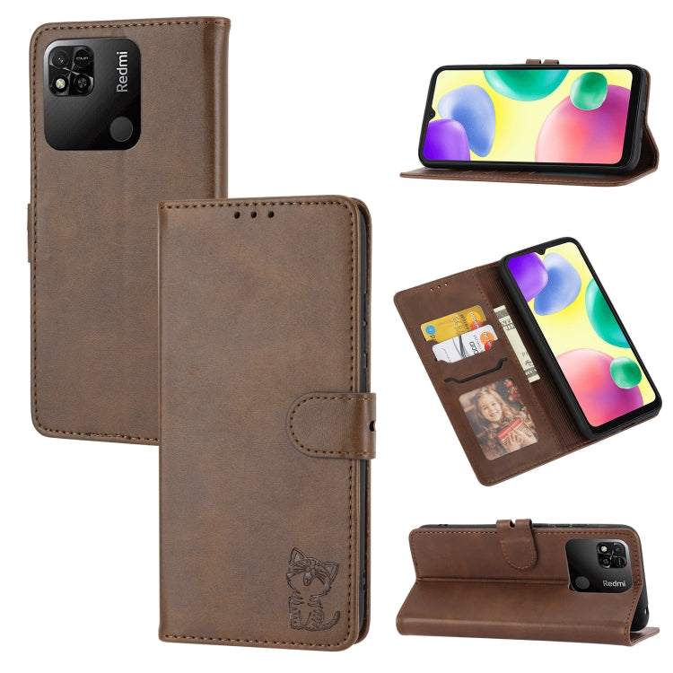 Embossed Happy Cat Pattern Leather Phone Case, For Google Pixel 6a, For Google Pixel 7 5G, For Google Pixel 7 Pro 5G, For Xiaomi Redmi 10A, For Xiaomi Redmi Note 11 4G Global/11S, For Xiaomi Redmi Note 11 Pro Global, For Samsung Galaxy A23 4G          ...