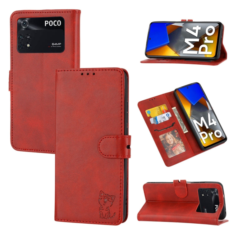 Embossed Happy Cat Pattern Leather Phone Case, For Google Pixel 6a, For Google Pixel 7 5G, For Google Pixel 7 Pro 5G, For Xiaomi Redmi 10A, For Xiaomi Redmi Note 11 4G Global/11S, For Xiaomi Redmi Note 11 Pro Global, For Samsung Galaxy A23 4G          ...