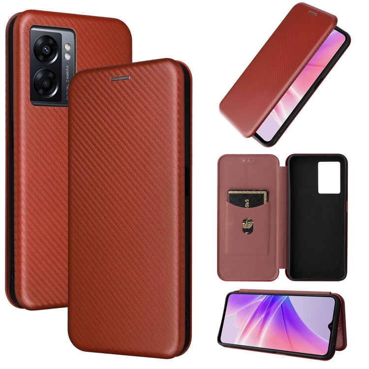 Carbon Fiber Texture Magnetic Leather Phone Case, For OPPO A57 5G, For OPPO Reno7 4G / F21 Pro 4G, For Samsung Galaxy M33 5G, For Sharp Simple Sumaho 6, For Sharp Aquos R7