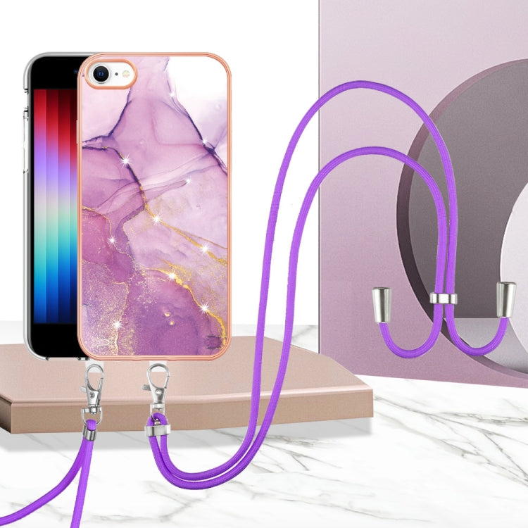 Electroplating Marble Pattern TPU Phone Case with Lanyard, For iPhone SE 2022 / SE 2020 / 8 / 7, For Motorola Moto G Stylus 2022, For Nokia G20 / G10, For Nokia G21 / G11, For Samsung Galaxy A23 5G / 4G, For OPPO Realme 9 Pro+ 5G                       ...