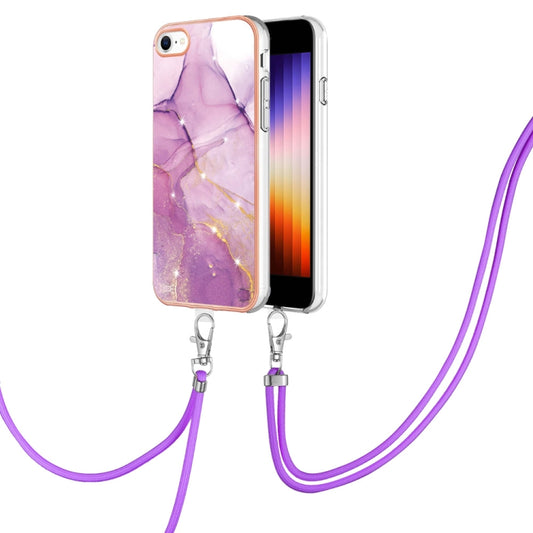 Electroplating Marble Pattern TPU Phone Case with Lanyard, For iPhone SE 2022 / SE 2020 / 8 / 7, For Motorola Moto G Stylus 2022, For Nokia G20 / G10, For Nokia G21 / G11, For Samsung Galaxy A23 5G / 4G, For Samsung Galaxy A13 4G                       ...