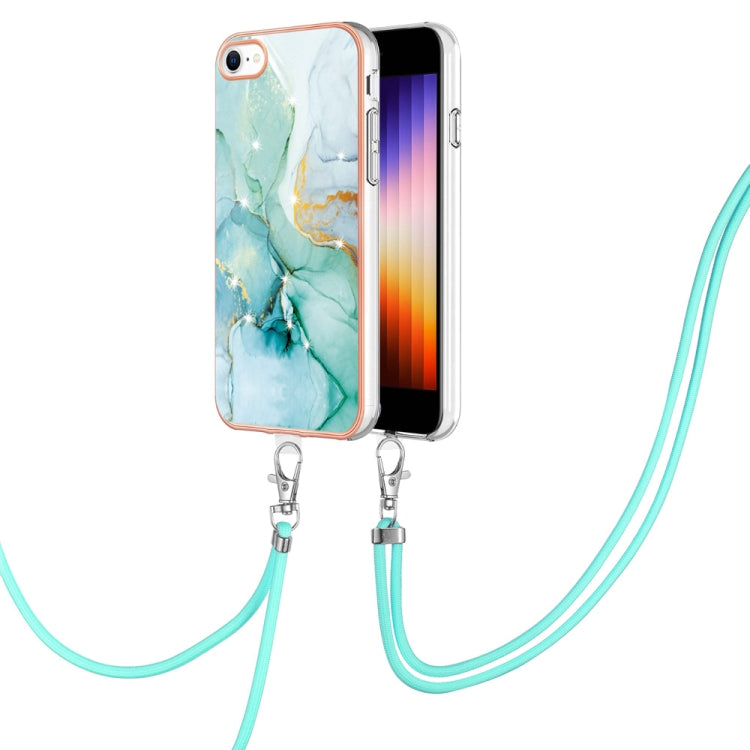 Electroplating Marble Pattern TPU Phone Case with Lanyard, For iPhone SE 2022 / SE 2020 / 8 / 7, For Motorola Moto G Stylus 2022, For Nokia G20 / G10, For Nokia G21 / G11, For Samsung Galaxy A23 5G / 4G, For OPPO Realme 9 Pro+ 5G                       ...