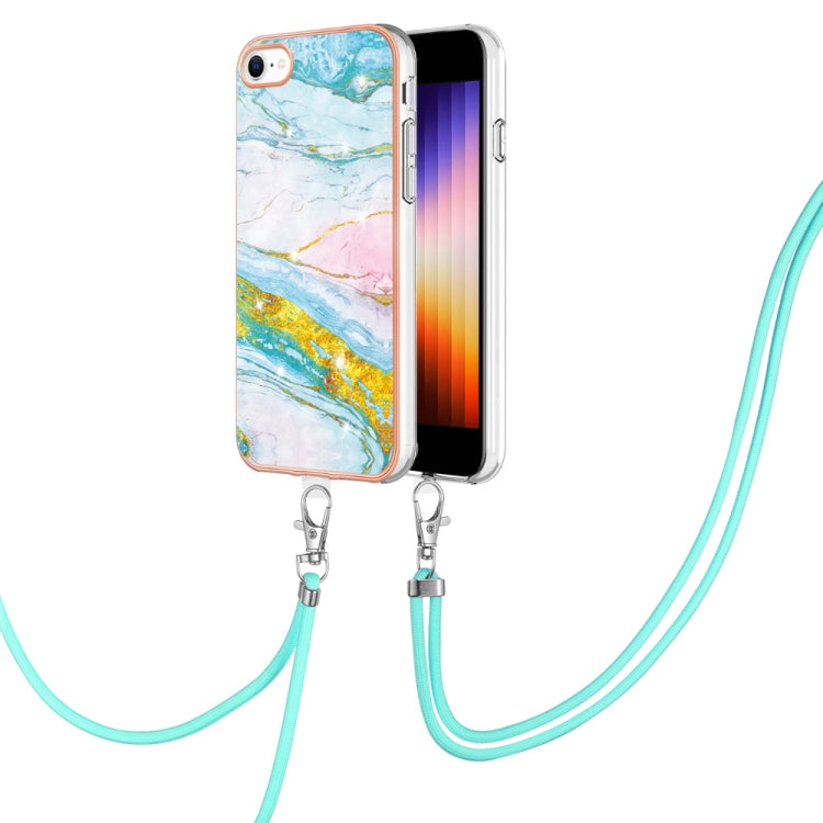 Electroplating Marble Pattern TPU Phone Case with Lanyard, For iPhone SE 2022 / SE 2020 / 8 / 7, For Motorola Moto G Stylus 2022, For Nokia G20 / G10, For Nokia G21 / G11, For Samsung Galaxy A23 5G / 4G, For OPPO Realme 9 Pro+ 5G                       ...