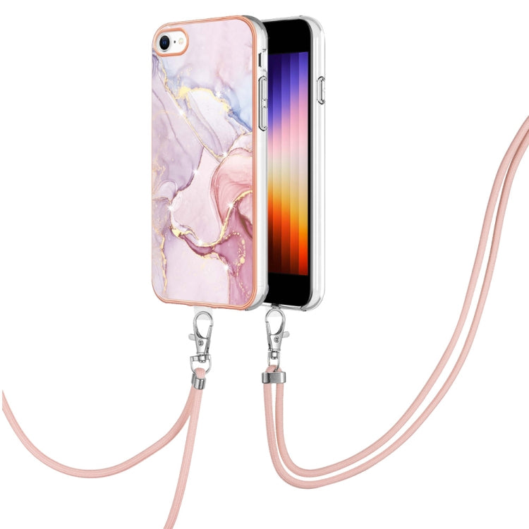 Electroplating Marble Pattern TPU Phone Case with Lanyard, For iPhone SE 2022 / SE 2020 / 8 / 7, For Motorola Moto G Stylus 2022, For Nokia G20 / G10, For Nokia G21 / G11, For Samsung Galaxy A23 5G / 4G, For OPPO Realme 9 Pro+ 5G                       ...