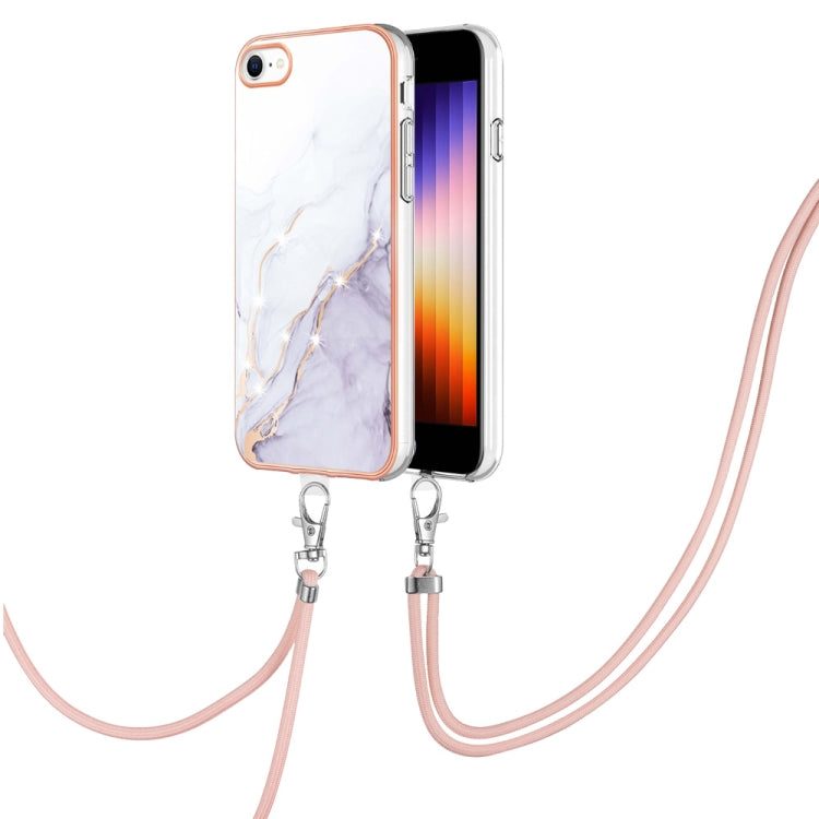 Electroplating Marble Pattern TPU Phone Case with Lanyard, For iPhone SE 2022 / SE 2020 / 8 / 7, For Motorola Moto G Stylus 2022, For Nokia G20 / G10, For Nokia G21 / G11, For Samsung Galaxy A23 5G / 4G, For OPPO Realme 9 Pro+ 5G                       ...