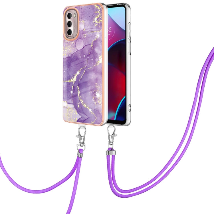 Electroplating Marble Pattern TPU Phone Case with Lanyard, For iPhone SE 2022 / SE 2020 / 8 / 7, For Motorola Moto G Stylus 2022, For Nokia G20 / G10, For Nokia G21 / G11, For Samsung Galaxy A23 5G / 4G, For OPPO Realme 9 Pro+ 5G                       ...