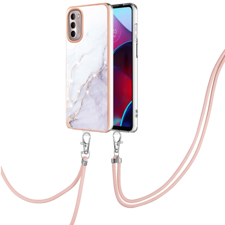 Electroplating Marble Pattern TPU Phone Case with Lanyard, For iPhone SE 2022 / SE 2020 / 8 / 7, For Motorola Moto G Stylus 2022, For Nokia G20 / G10, For Nokia G21 / G11, For Samsung Galaxy A23 5G / 4G, For OPPO Realme 9 Pro+ 5G                       ...