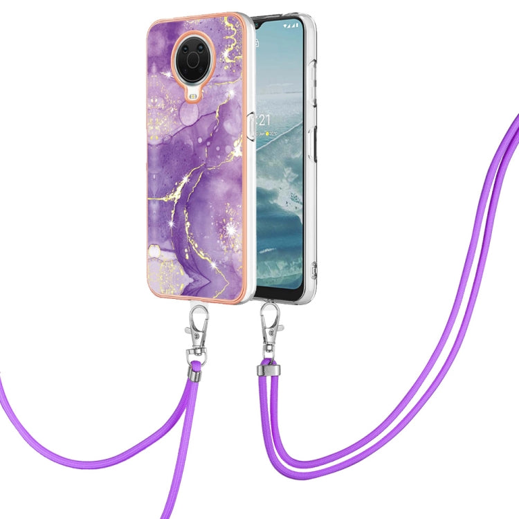 Electroplating Marble Pattern TPU Phone Case with Lanyard, For iPhone SE 2022 / SE 2020 / 8 / 7, For Motorola Moto G Stylus 2022, For Nokia G20 / G10, For Nokia G21 / G11, For Samsung Galaxy A23 5G / 4G, For OPPO Realme 9 Pro+ 5G                       ...
