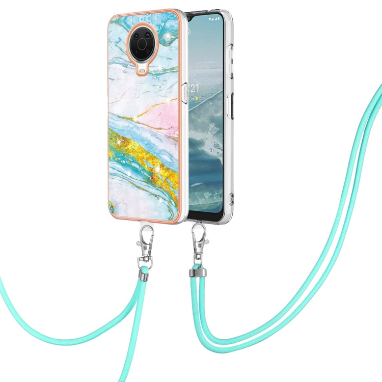 Electroplating Marble Pattern TPU Phone Case with Lanyard, For iPhone SE 2022 / SE 2020 / 8 / 7, For Motorola Moto G Stylus 2022, For Nokia G20 / G10, For Nokia G21 / G11, For Samsung Galaxy A23 5G / 4G, For OPPO Realme 9 Pro+ 5G                       ...