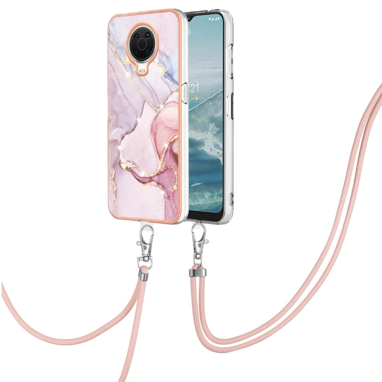 Electroplating Marble Pattern TPU Phone Case with Lanyard, For iPhone SE 2022 / SE 2020 / 8 / 7, For Motorola Moto G Stylus 2022, For Nokia G20 / G10, For Nokia G21 / G11, For Samsung Galaxy A23 5G / 4G, For OPPO Realme 9 Pro+ 5G                       ...
