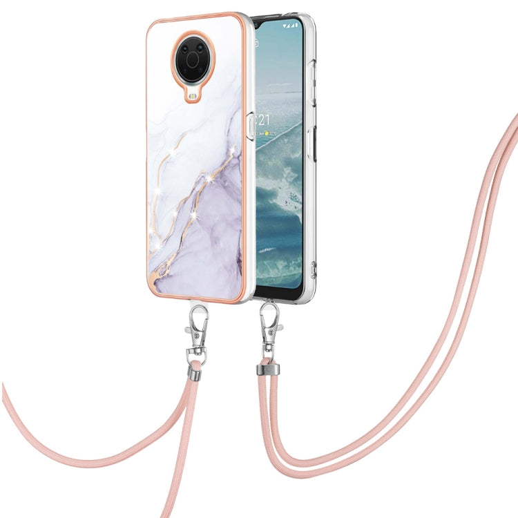 Electroplating Marble Pattern TPU Phone Case with Lanyard, For iPhone SE 2022 / SE 2020 / 8 / 7, For Motorola Moto G Stylus 2022, For Nokia G20 / G10, For Nokia G21 / G11, For Samsung Galaxy A23 5G / 4G, For OPPO Realme 9 Pro+ 5G                       ...