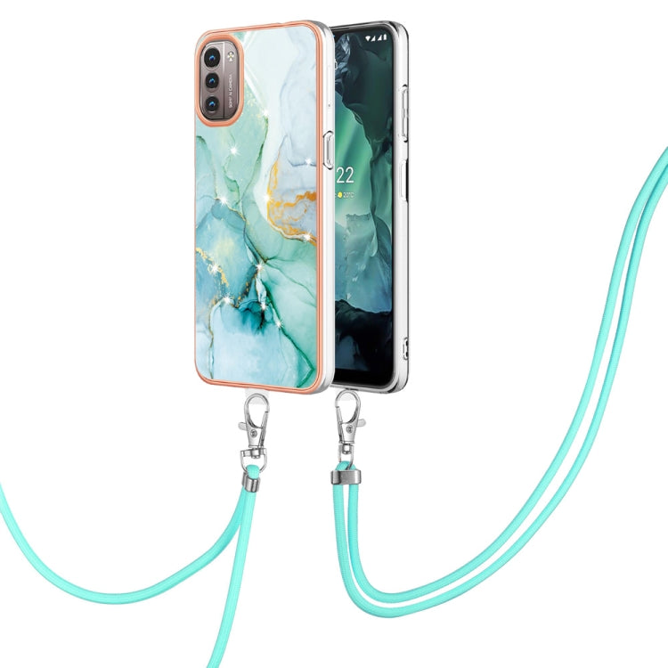 Electroplating Marble Pattern TPU Phone Case with Lanyard, For iPhone SE 2022 / SE 2020 / 8 / 7, For Motorola Moto G Stylus 2022, For Nokia G20 / G10, For Nokia G21 / G11, For Samsung Galaxy A23 5G / 4G, For OPPO Realme 9 Pro+ 5G                       ...