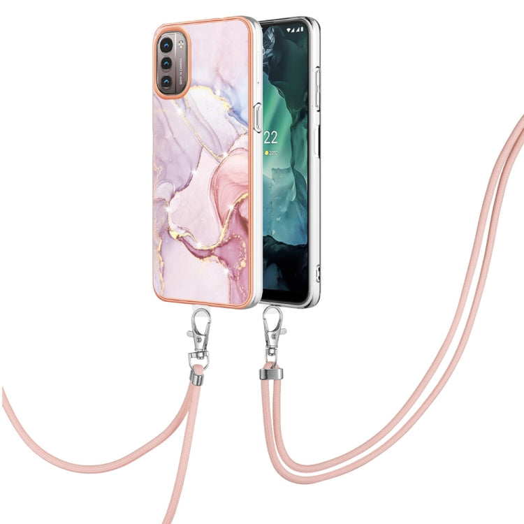 Electroplating Marble Pattern TPU Phone Case with Lanyard, For iPhone SE 2022 / SE 2020 / 8 / 7, For Motorola Moto G Stylus 2022, For Nokia G20 / G10, For Nokia G21 / G11, For Samsung Galaxy A23 5G / 4G, For OPPO Realme 9 Pro+ 5G                       ...