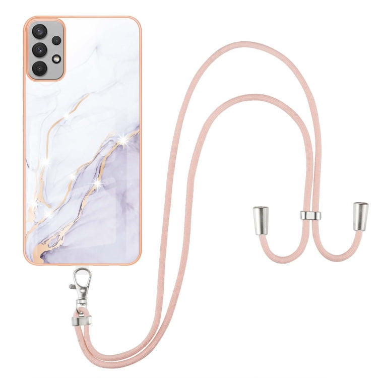 Electroplating Marble Pattern TPU Phone Case with Lanyard, For iPhone SE 2022 / SE 2020 / 8 / 7, For Motorola Moto G Stylus 2022, For Nokia G20 / G10, For Nokia G21 / G11, For Samsung Galaxy A23 5G / 4G, For OPPO Realme 9 Pro+ 5G                       ...