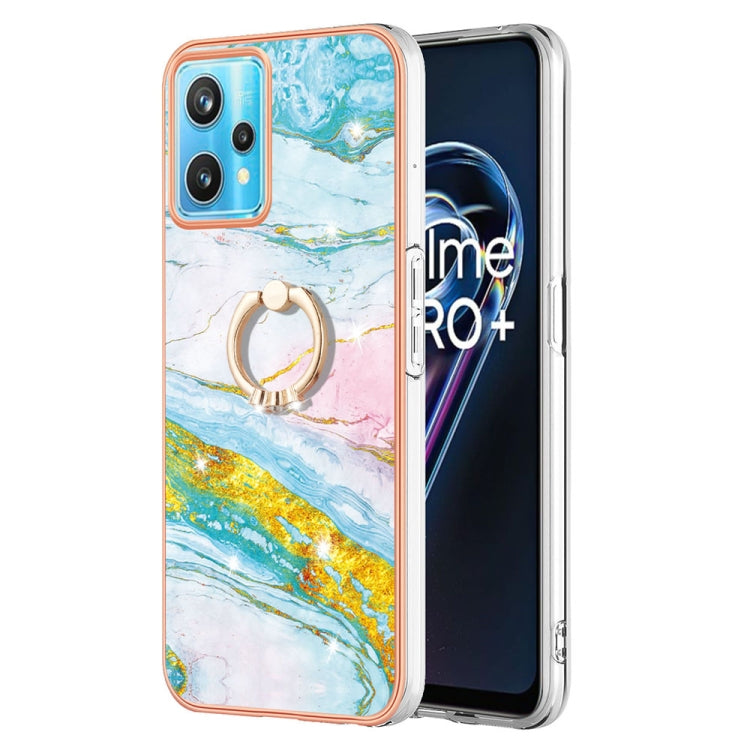 Electroplating Marble Pattern TPU Phone Case with Ring, For Samsung Galaxy A13 4G, For OPPO Realme 9 Pro 5G, For OPPO Realme 9i / A36 / A96 4G