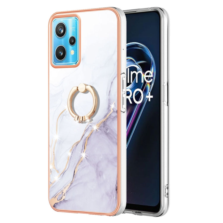 Electroplating Marble Pattern TPU Phone Case with Ring, For Samsung Galaxy A13 4G, For OPPO Realme 9 Pro 5G, For OPPO Realme 9i / A36 / A96 4G