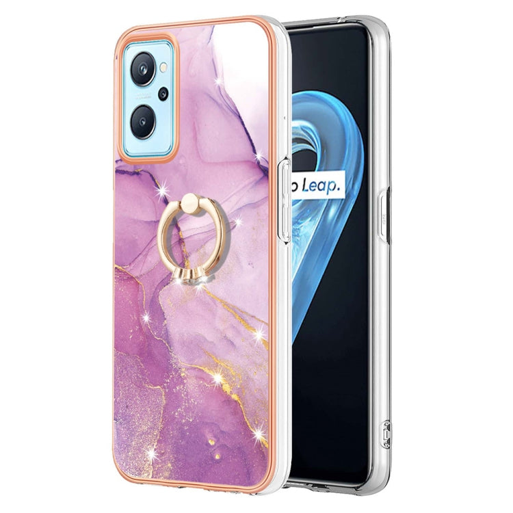 Electroplating Marble Pattern TPU Phone Case with Ring, For Samsung Galaxy A13 4G, For OPPO Realme 9 Pro 5G, For OPPO Realme 9i / A36 / A96 4G