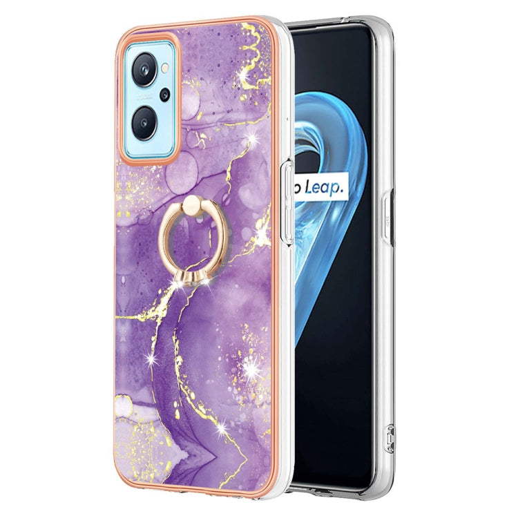 Electroplating Marble Pattern TPU Phone Case with Ring, For Samsung Galaxy A13 4G, For OPPO Realme 9 Pro 5G, For OPPO Realme 9i / A36 / A96 4G