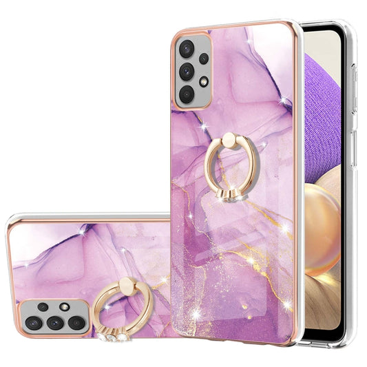 Electroplating Marble Pattern TPU Phone Case with Ring, For Samsung Galaxy A13 4G, For OPPO Realme 9 Pro 5G, For OPPO Realme 9i / A36 / A96 4G