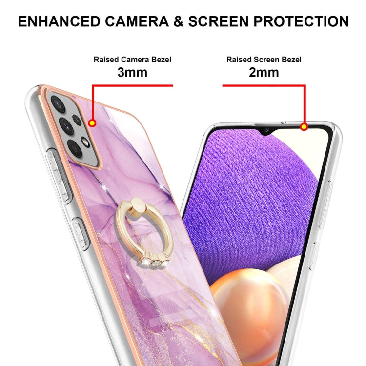 Electroplating Marble Pattern TPU Phone Case with Ring, For Samsung Galaxy A13 4G, For OPPO Realme 9 Pro 5G, For OPPO Realme 9i / A36 / A96 4G