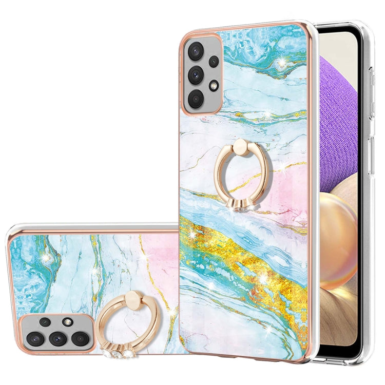 Electroplating Marble Pattern TPU Phone Case with Ring, For Samsung Galaxy A13 4G, For OPPO Realme 9 Pro 5G, For OPPO Realme 9i / A36 / A96 4G