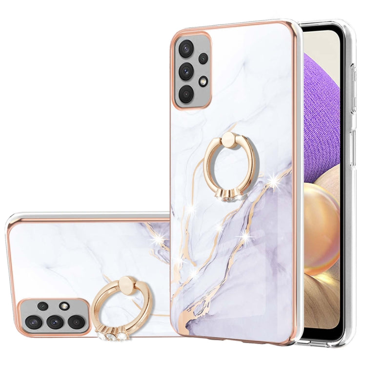 Electroplating Marble Pattern TPU Phone Case with Ring, For Samsung Galaxy A13 4G, For OPPO Realme 9 Pro 5G, For OPPO Realme 9i / A36 / A96 4G