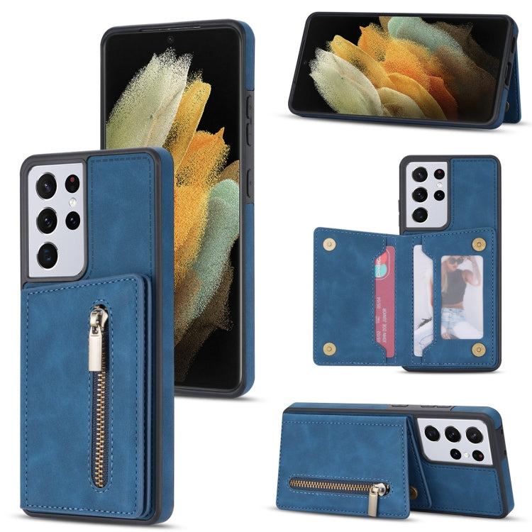 Zipper Card Holder Phone Case, For Samsung Galaxy S20 FE, For Samsung Galaxy S20 Ultra, For Samsung Galaxy S21 Ultra 5G, For Samsung Galaxy S21+ 5G, For Samsung Galaxy S21 5G, For Samsung Galaxy S21 FE 5G, For Samsung Galaxy S22 5G                     ...